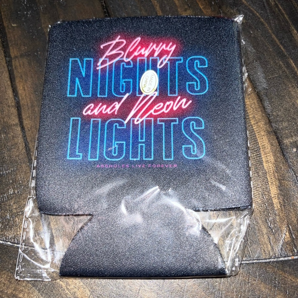 Blurry Nights And Neon Lights Koozie